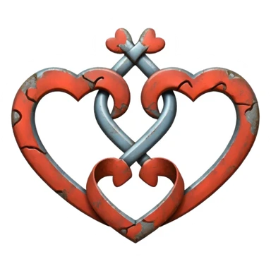 Two hearts going hers worn way sticker