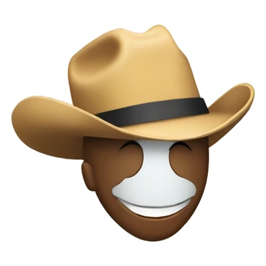 Smiley face tipping cowboy hat sticker