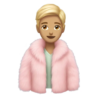 Pastel pink fur coat sticker