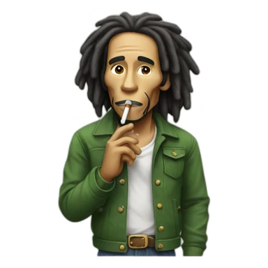 Bob Marley smoking à cigarette sticker