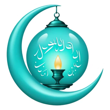 Ramadan Mubarak sign with beautiful turkis light finish  sticker