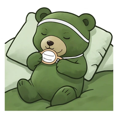 bear baby sleeping on bed sticker