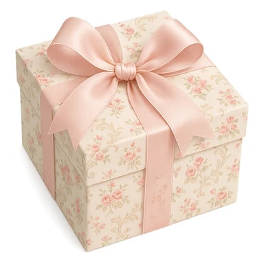 Elegant Rococo pale girly ditsy  gift box  , remove background sticker