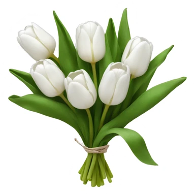 white tulip bouquet  sticker