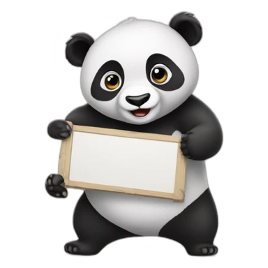 Panda holding a sign that says raid sticker