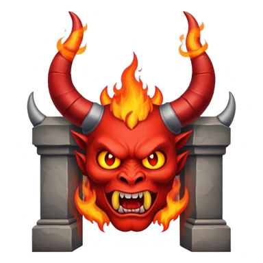 devil burning in gates of hell  sticker