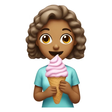 a girl eating ice cream  sticker