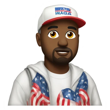 Kanye wearing maga hat sticker
