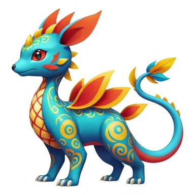 Elemental magical colorful exotic animesque Pokémon-Fakémon-animal-creature sticker