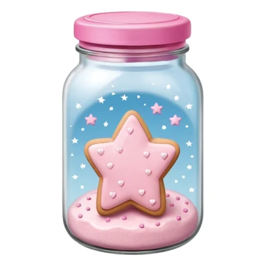 pastel pink christmas cookies in different shapes in jar with pink lid  sticker