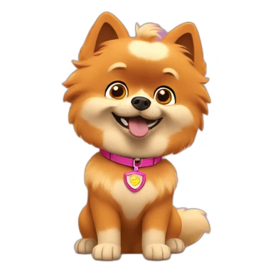 pomeranian in paw patrol sticker