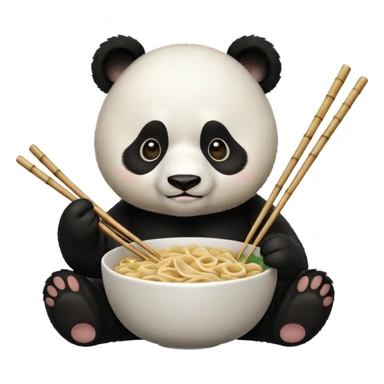 panda eating noodle sticker