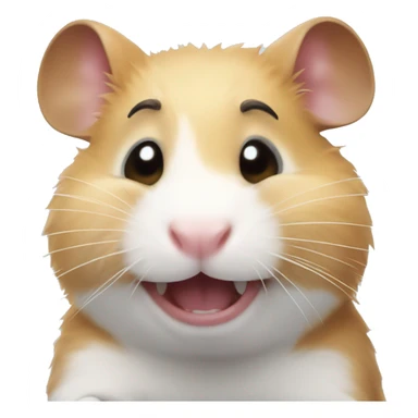 hamster with braces in his teeth smiles sticker