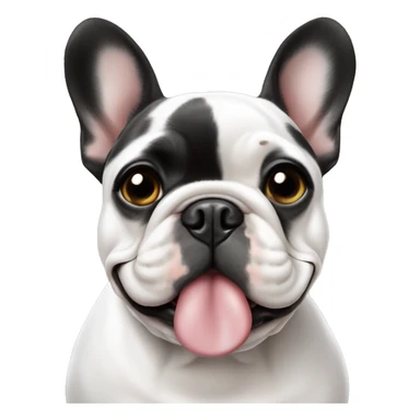 French bulldog, black , white spot chest, blow a kiss sticker