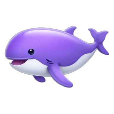 Cute purple whale sticker