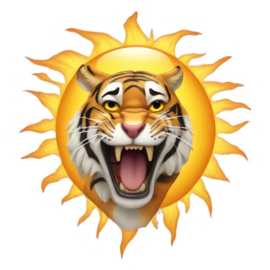 tiger fighting the sun sticker