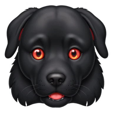 big red eyed black dog  sticker