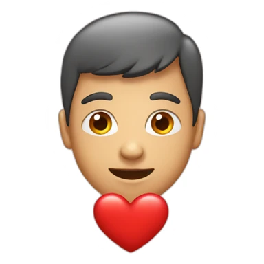 red heart emoji with face sticker