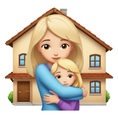 Girl hugging home  sticker