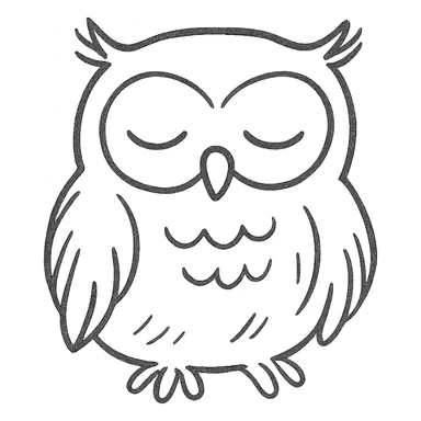 sleepy owl sticker