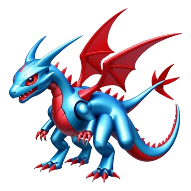 Cool Shiny Digimon-Fakemon-Salamence-Flygon-Mecha full body sticker