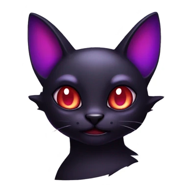 Vampiric black cat fakemon with red purple markings sticker