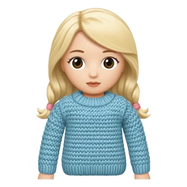 blonde knitted doll sticker