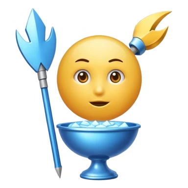 Una bola Azul claro con una flecha de verdadero sticker