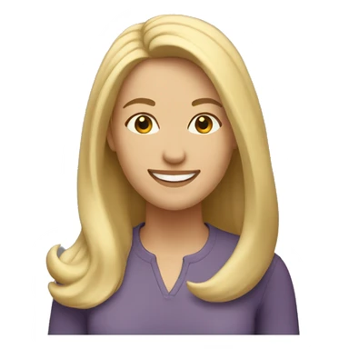 caucasian woman with mid-length blonde hair smiling sticker