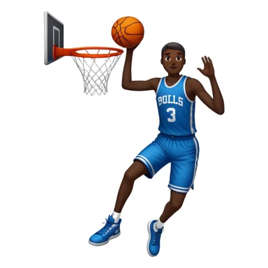 person jumping and dunking in the basketball hoop sticker