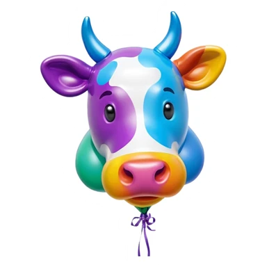   jeff koons style vinyl balloon girl cow sculpture  sticker