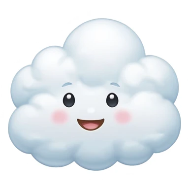 small kawaii cloud with a smiling face and soft colors sticker