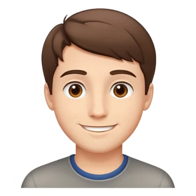 young man with short brown hair and friendly smile sticker