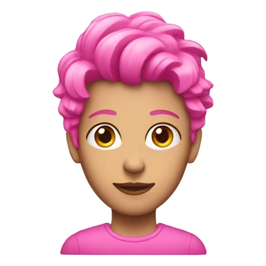 Human with pink heir sticker
