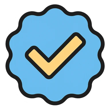 Instagram verified blue tick, with subtle gradient color icon sticker