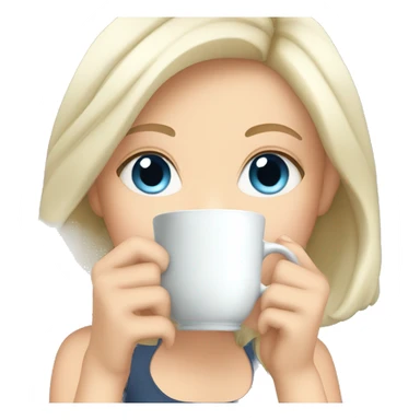Blue eyed white Girl sipping tea sticker