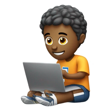 man maiking sport with laptop sticker