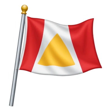 Bandeira toda branca com triângulo vermelho sticker