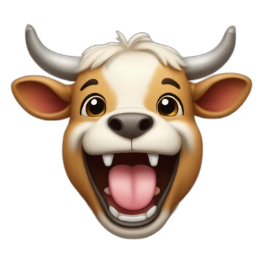 Cute Bull laughing out loud realistic sticker
