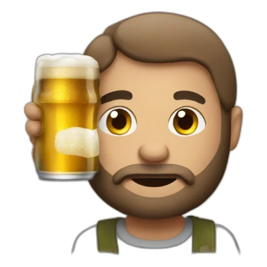 Homelesse guy with beer sticker