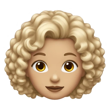 ash blonde curly hair girl sticker