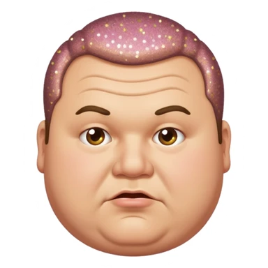 fat man with a receding hairline farting glitter sticker