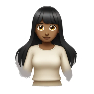 Straight long black hair girl with bangs and the other one too sticker