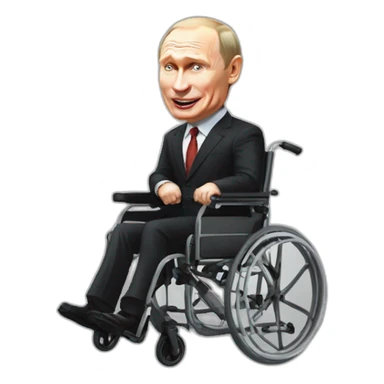 meat cube big holding jumping wheelchair vladimir putin sticker
