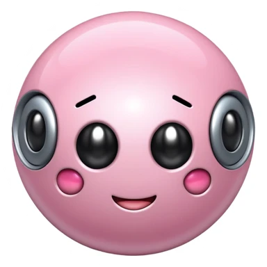 Metal cute black eyes Kirby ball driving on 4 car wheels sticker