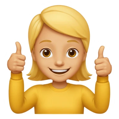 smiling face with hands giving a thumbs up sticker