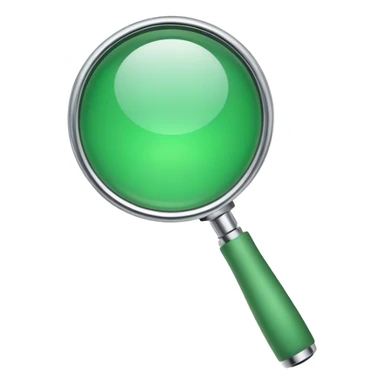 Cinematic realistic green magnifier sticker