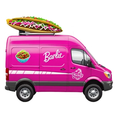 Barbie’s hot tacos Extended length Sprinter 4500 van high roof delivery truck capable of rock and desert racing  sticker