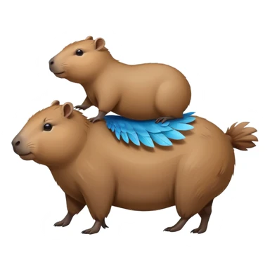 Capybara flying on top of a bird sticker