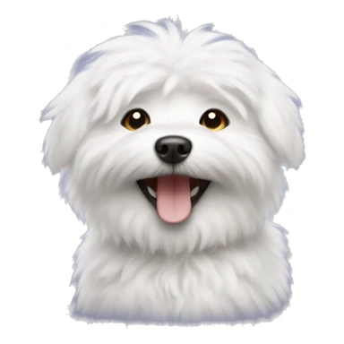 Small white fluffy dog smiling sticker